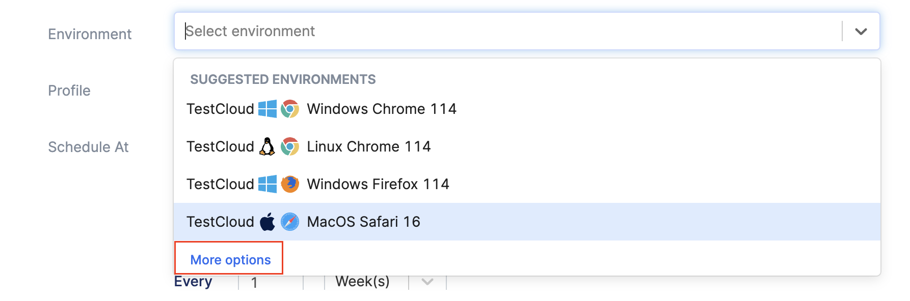Click More options button