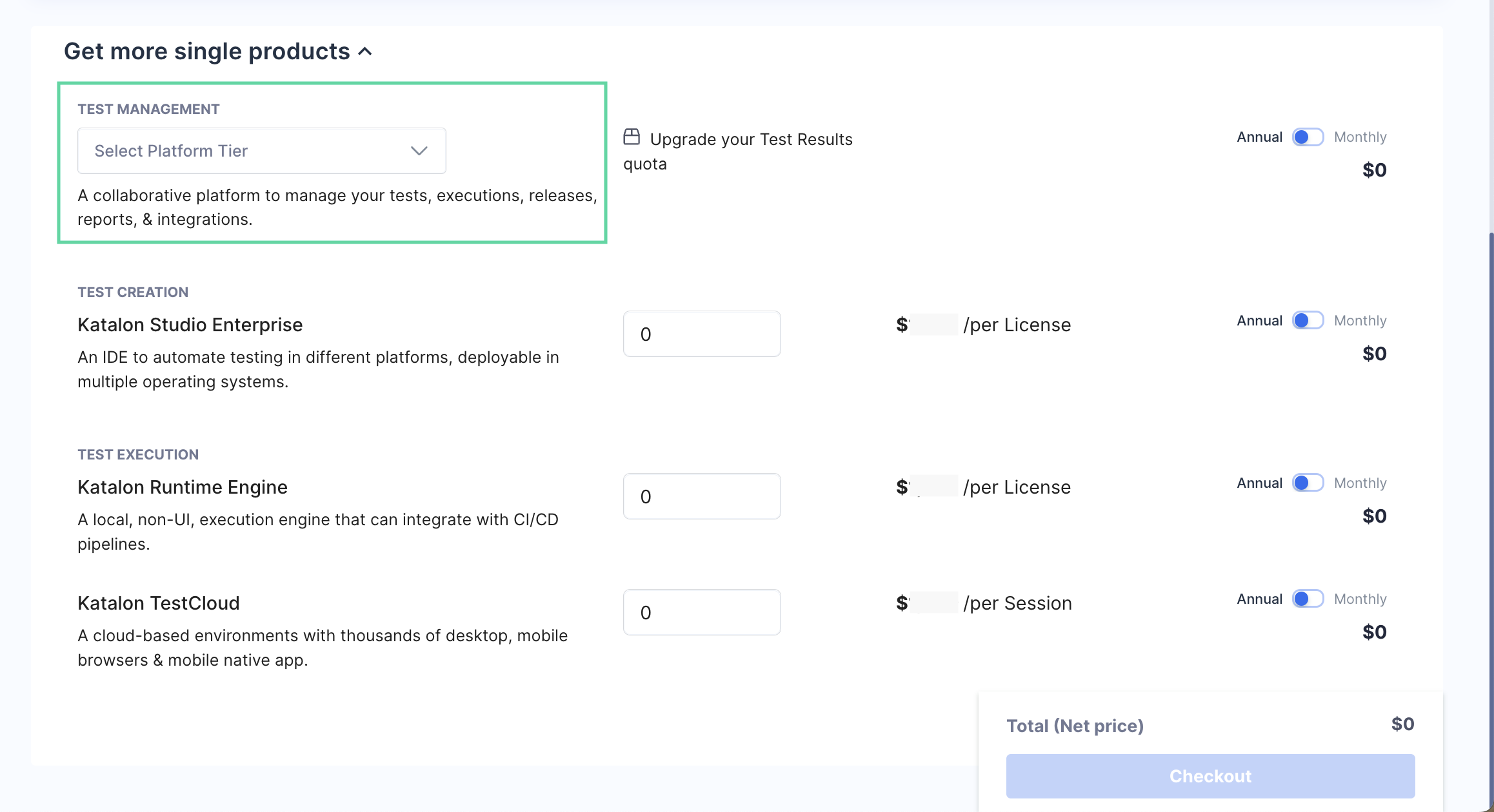 Select Platform Tier