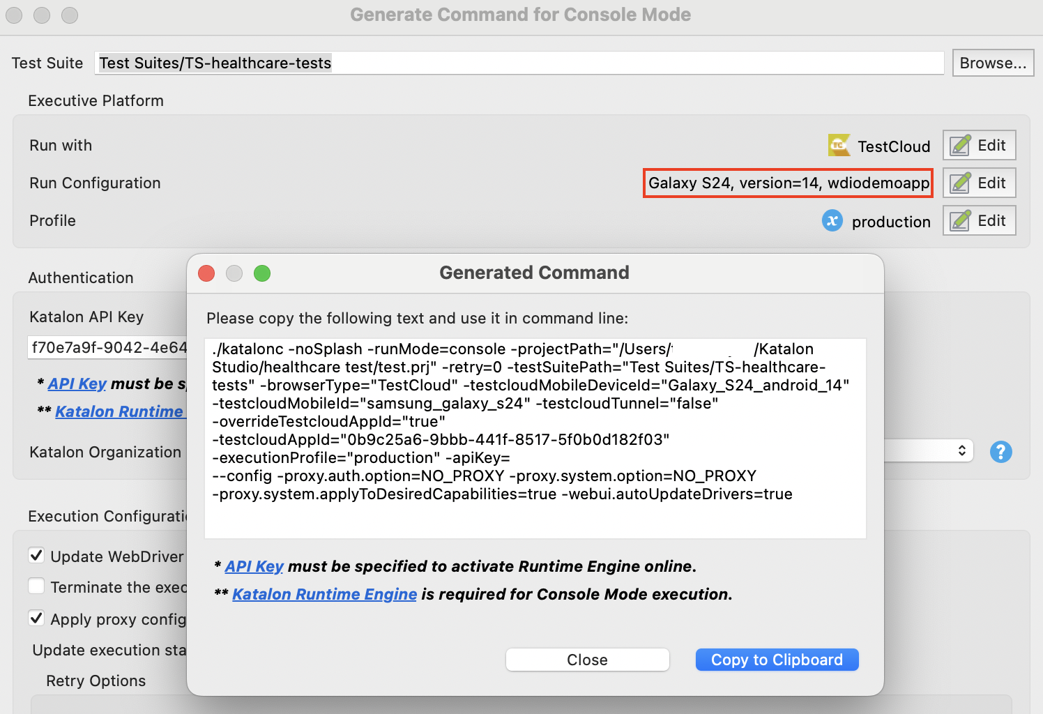 Command builder in KS