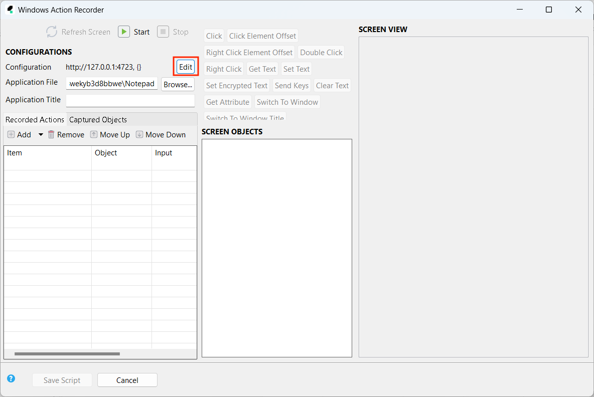 record/spy window in Katalon Studio